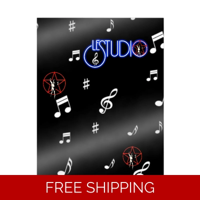 Custom Gift Wrapping Paper White Music Notes Red Star Man
